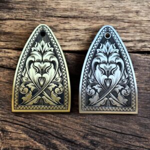 Paul Reed Smith (PRS) Truss Rod Cover - Laser engraved scrollwork with ornate border