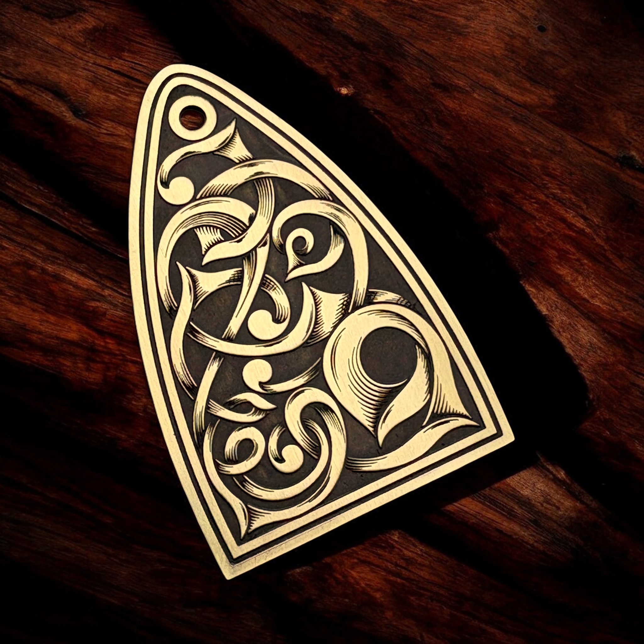 PRS Custom Norse Truss Rod Cover - Brass - Left Angle