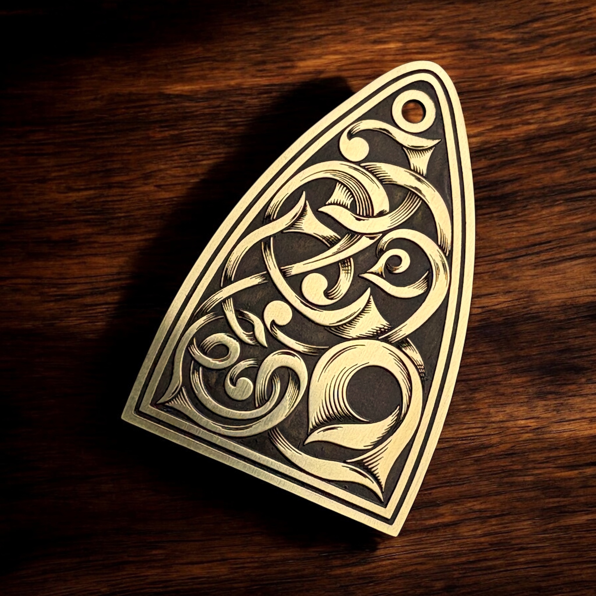 PRS Custom Norse Truss Rod Cover - Brass - Right Angle