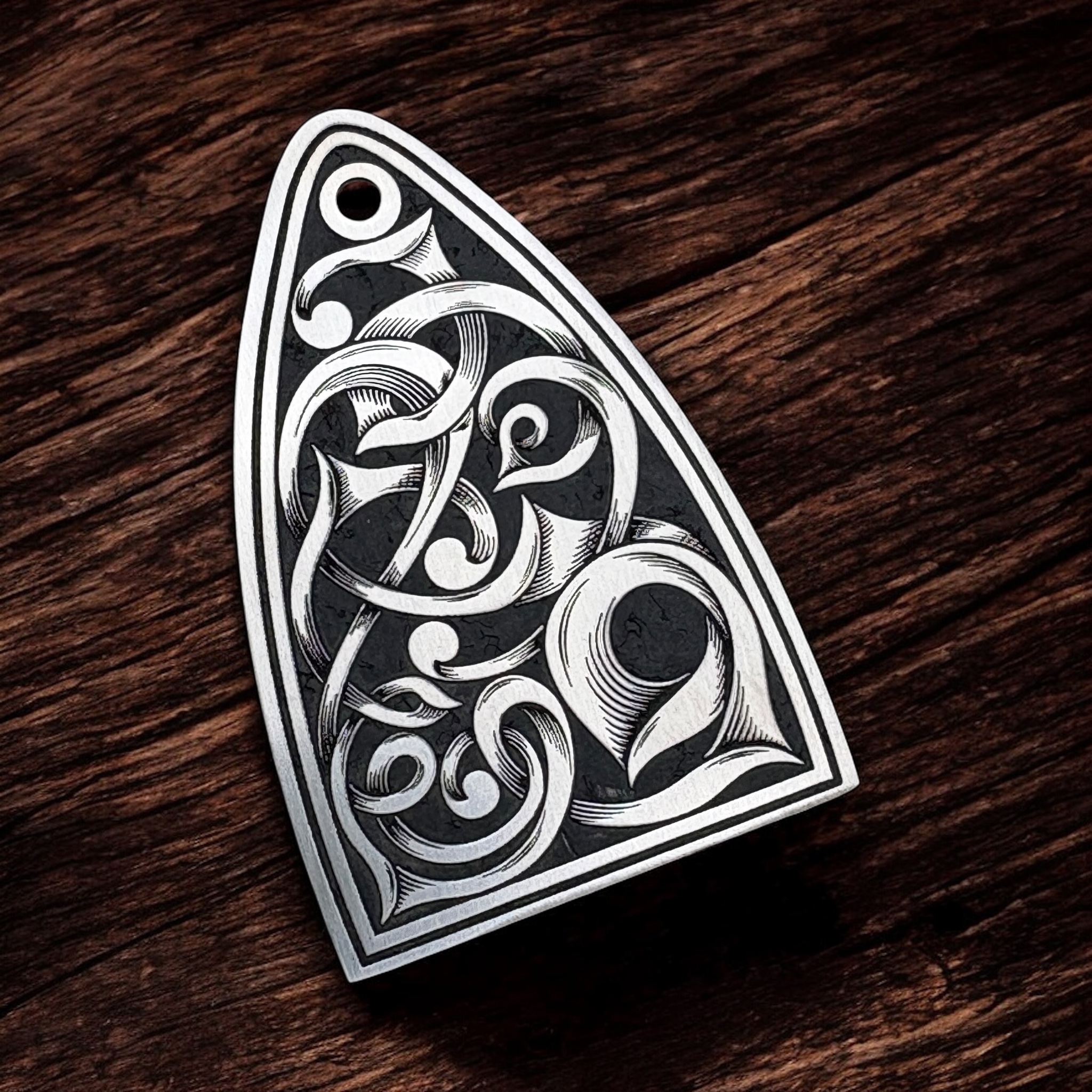 PRS Custom Norse Truss Rod Cover - Stainless Steel - Left Angle