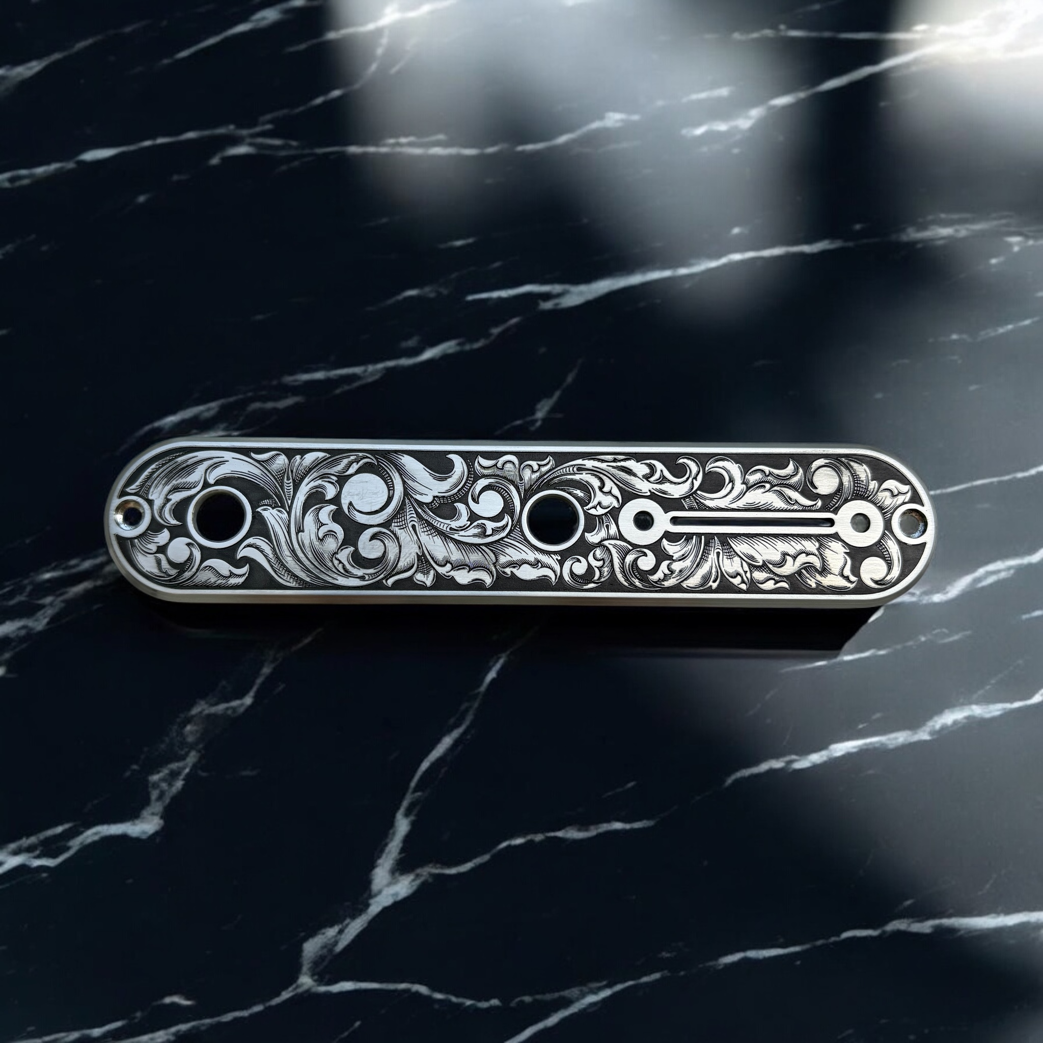 Telecaster Control Plate - Stainless Steel with Engraved Scrollwork