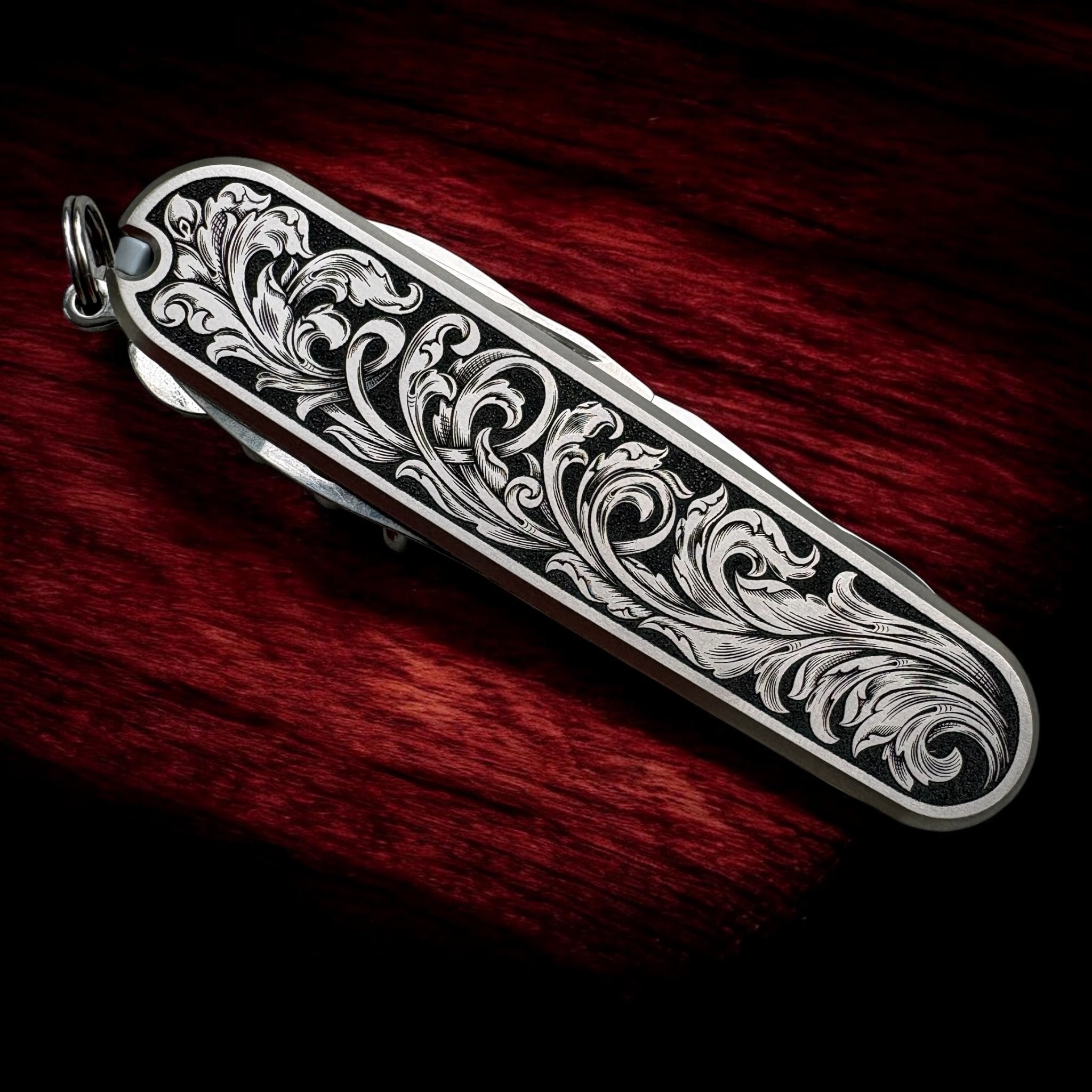 Victorinox Companion Swiss Army Knife with engraved Titanium Scales - Front