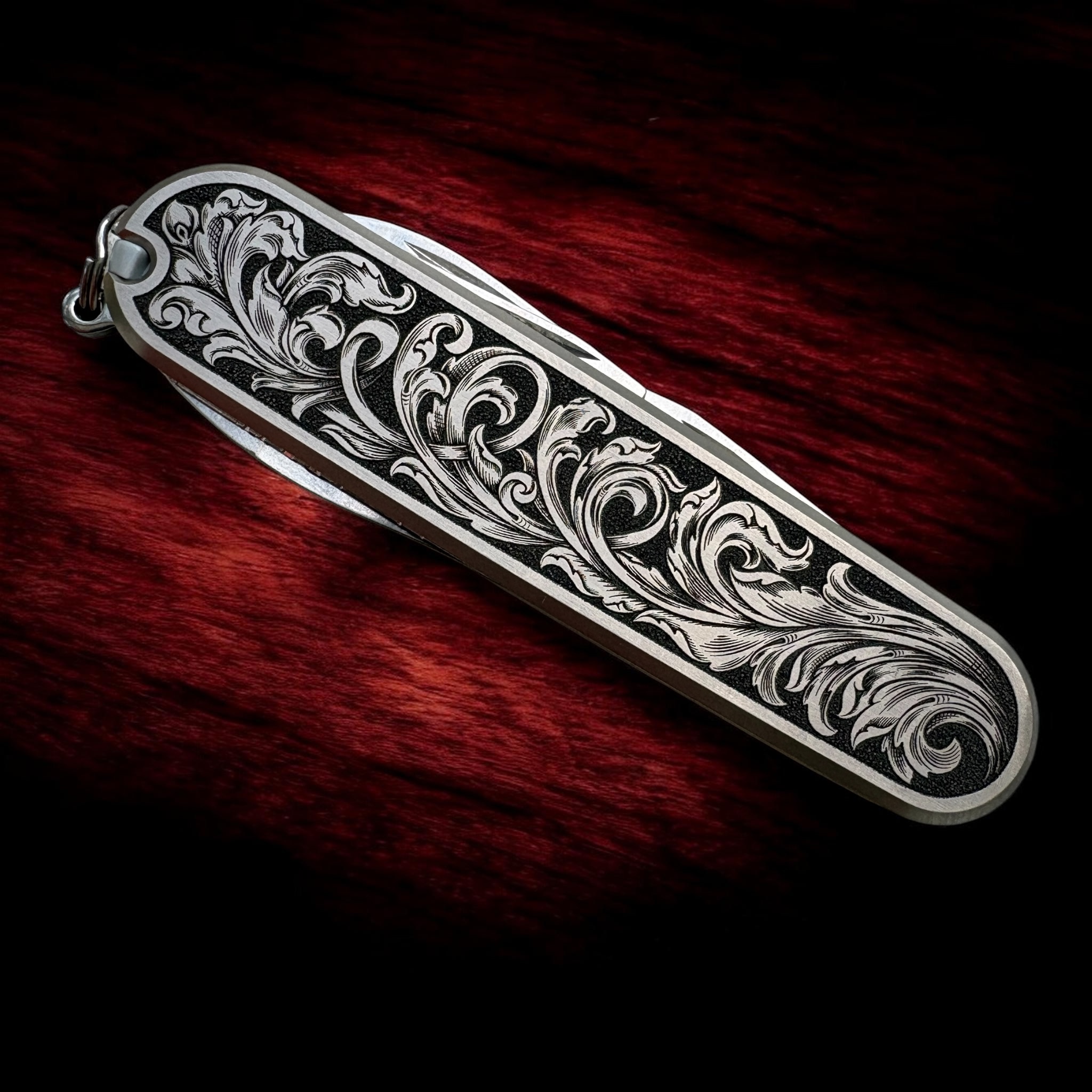 Victorinox Tinker Swiss Army Knife with engraved Titanium Scales - Front