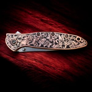 Kershaw Leek - Copper with Laser Engraved Scrollwork