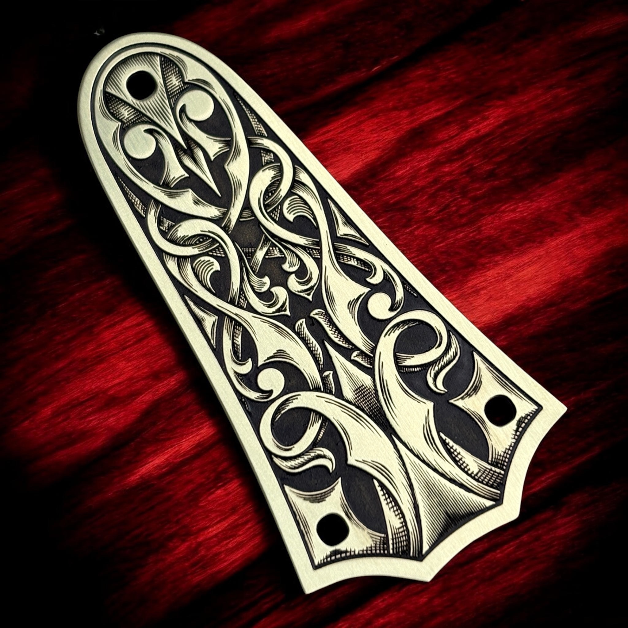 Taylor 3 Hole Norse Truss Rod Cover - Brass - Left Angle
