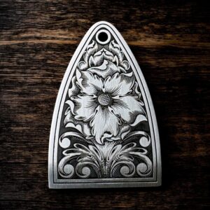 PRS Silver Sky Truss Rod Cover - Floral - Stainless