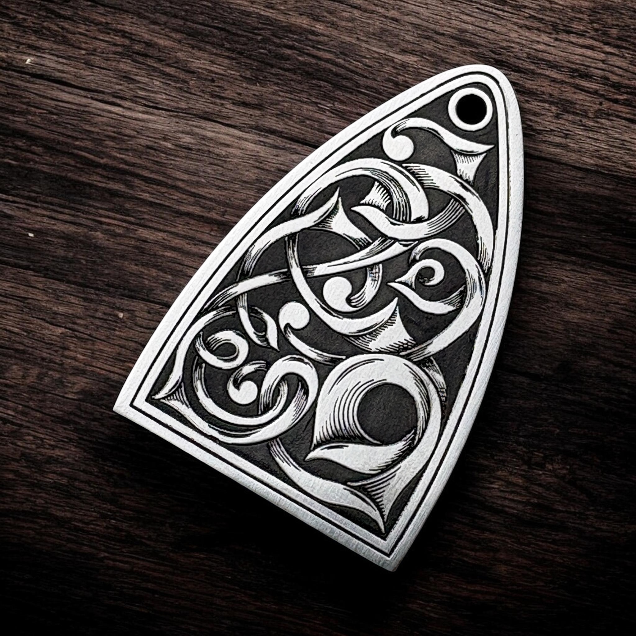 PRS Silver Sky Truss Rod Cover - Norse - Stainless - Angle